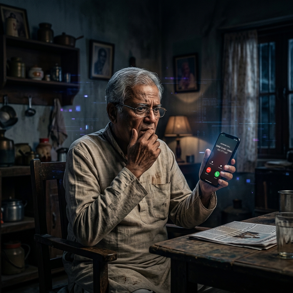 Father receiving a fraudulent call